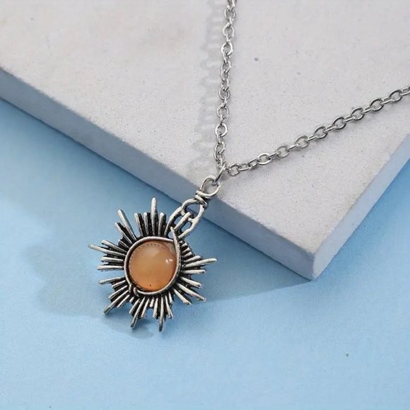 Jewelry Set - Boho Sun And Moon Earrings and Necklace Set - NEW - Picture 3 of 8